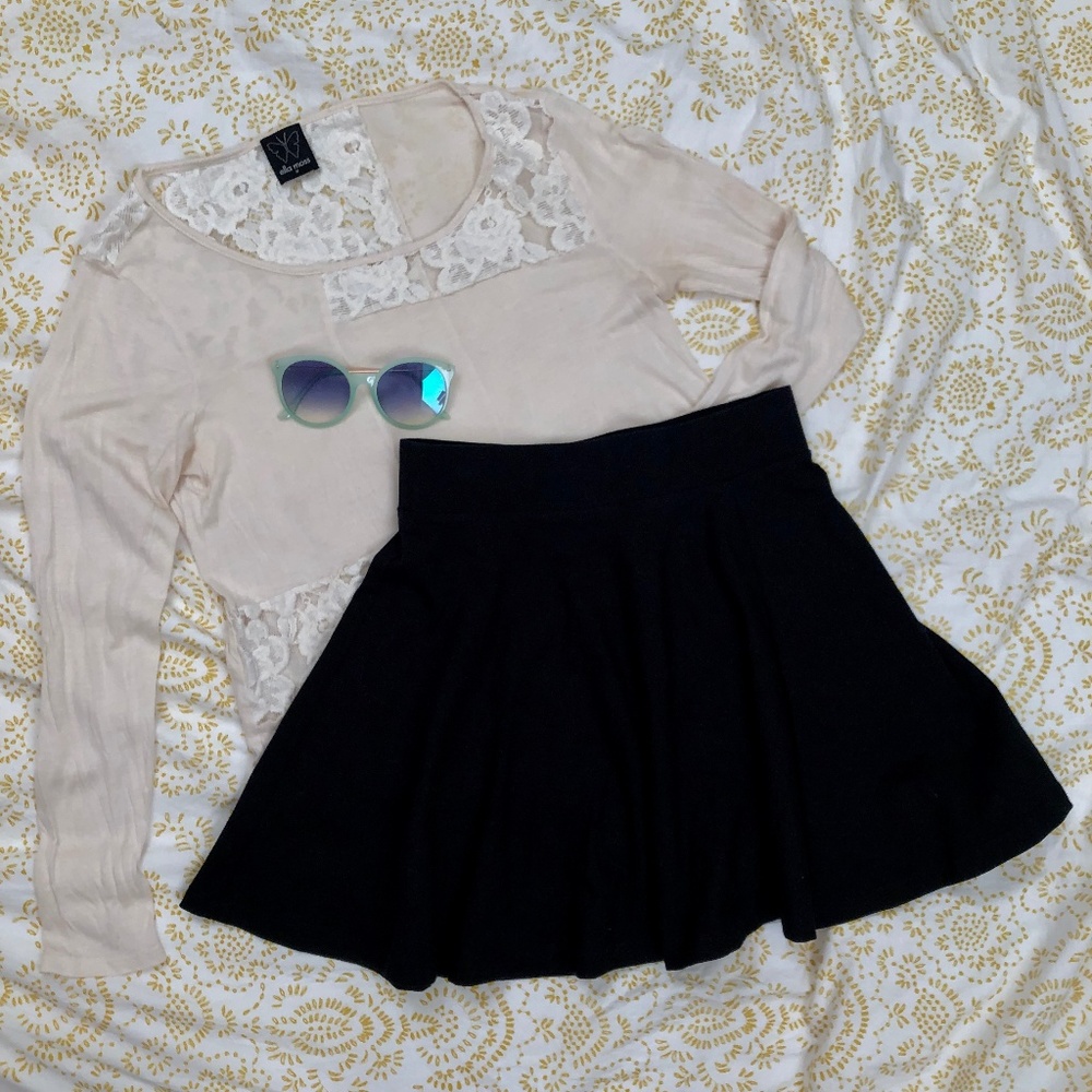 Black skater style skirt